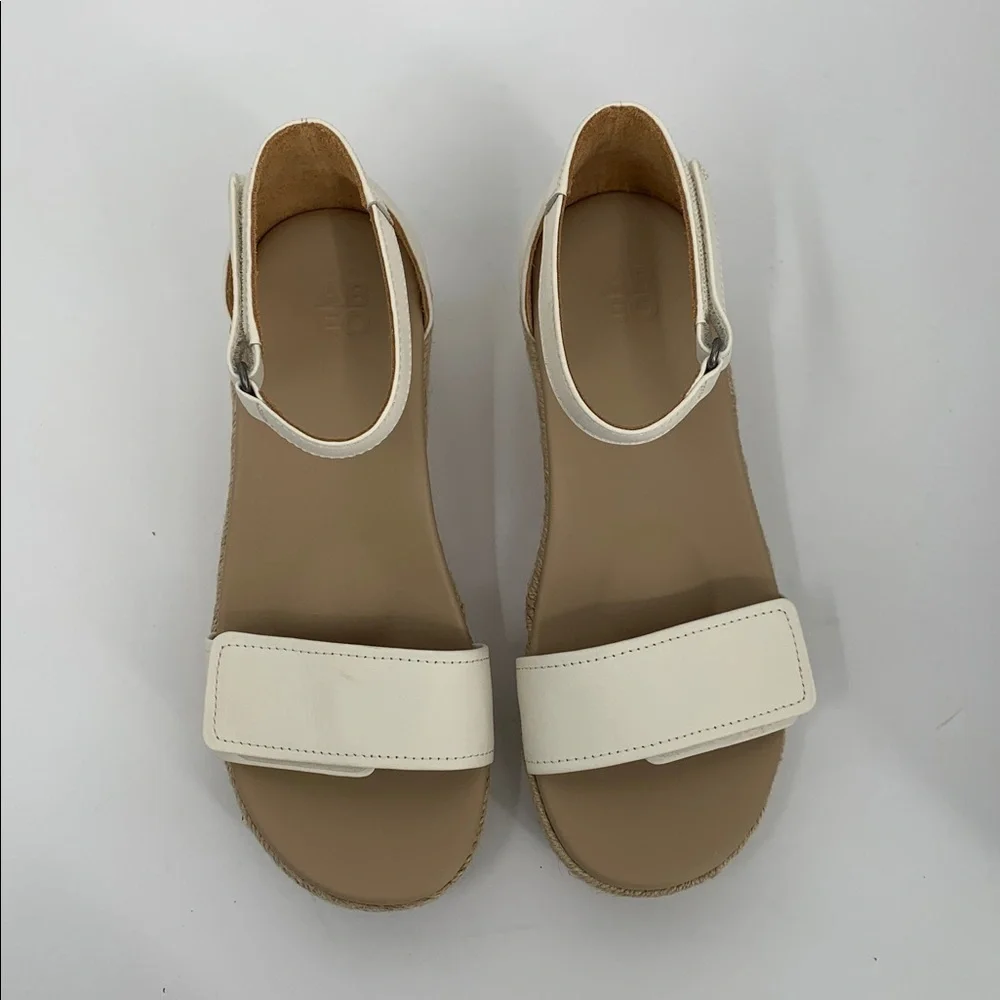 ABEO Cecile wedge espadrille sandals shoe leather ankle strap comfort new 6.5